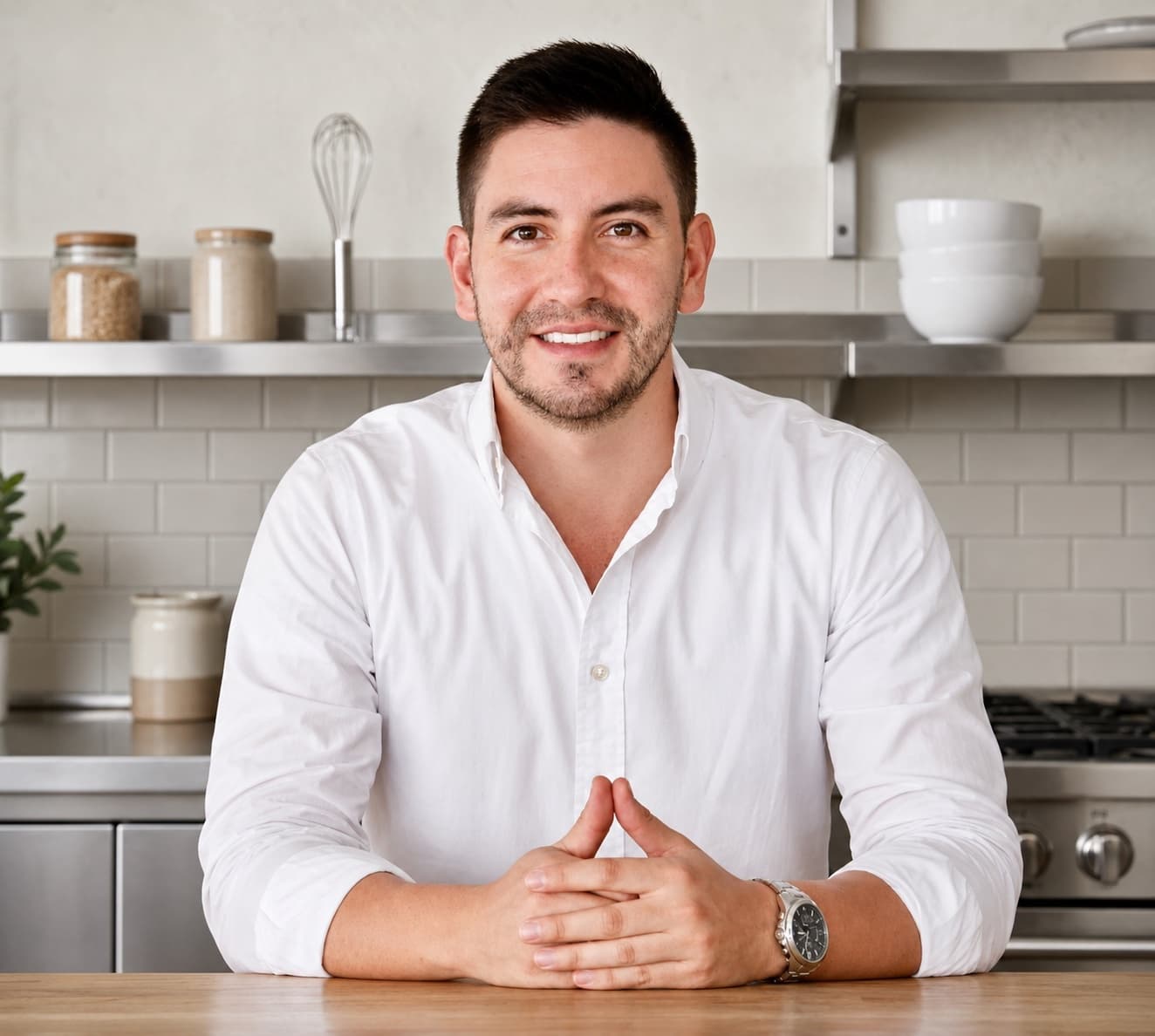 Dairo Rivera, consultor en empresas familiares, en una cocina profesional